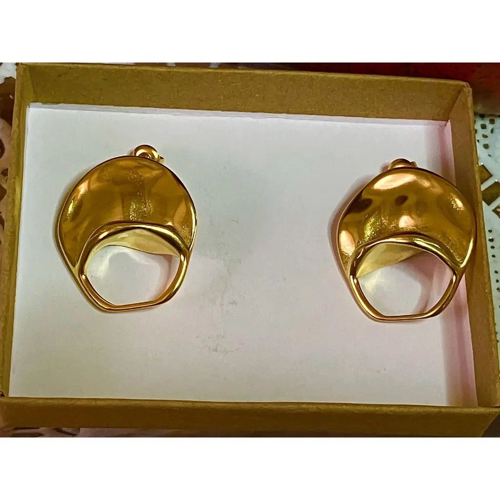 NO ID Stainless steel earrings in golden colour Size ONE SIZE - 2 Thumbnail