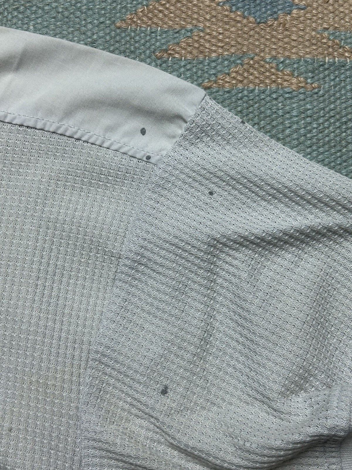 Vintage Vintage 80s polo shirt waffle knit mesh gray mod boxy medium Size US M / EU 48-50 / 2 - 3 Thumbnail