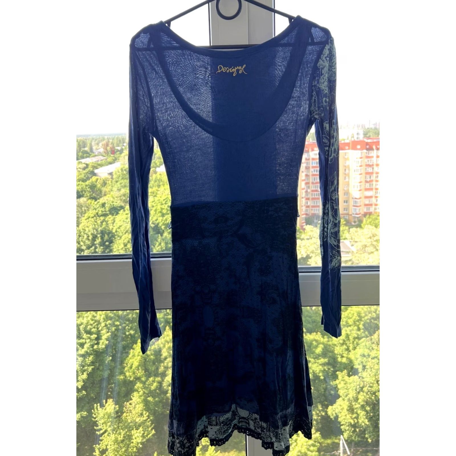 Desigual Desigual Dress XS Womens A-Line Knee Length Blue/Black VINTAGE? Size XS / US 0-2 / IT 36-38 - 5 Thumbnail