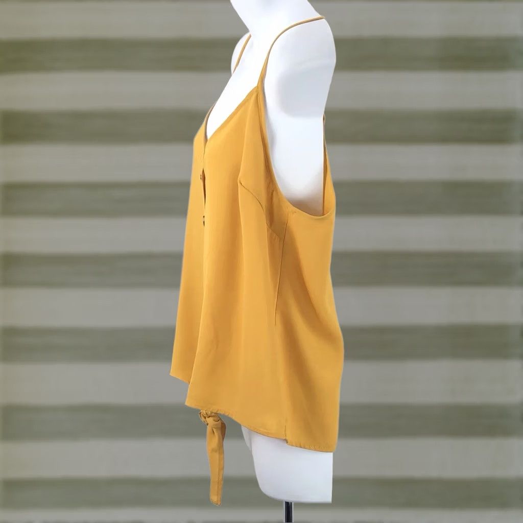 Vintage Papermoon Cami Halter Tank Top M Gold ButtonUp Strappy 90s Y2K Beach Bohemian Shirt Womens Size M / US 6-8 / IT 42-44 - 1 Thumbnail