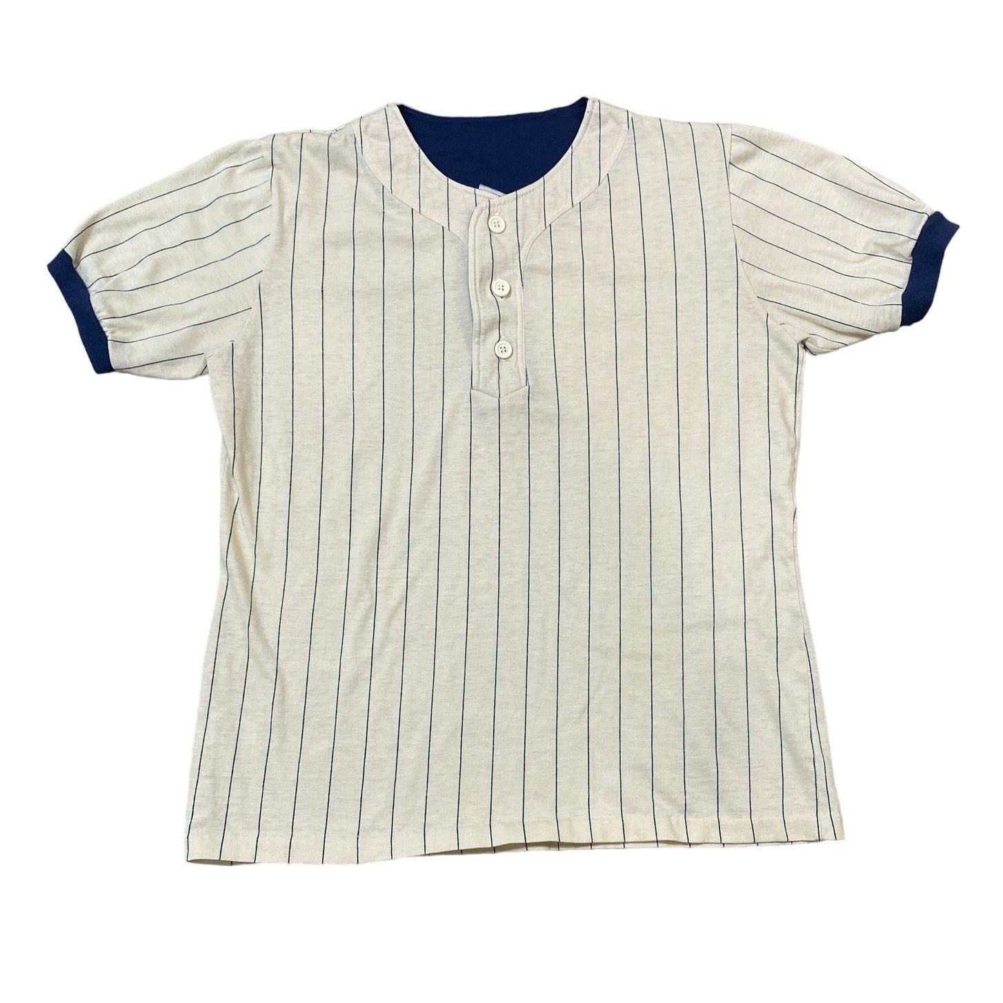 Vintage VTG 70s 80s Single Stitch Pin Stripe Henley Baseball Shirt M Size US M / EU 48-50 / 2 - 1 Thumbnail