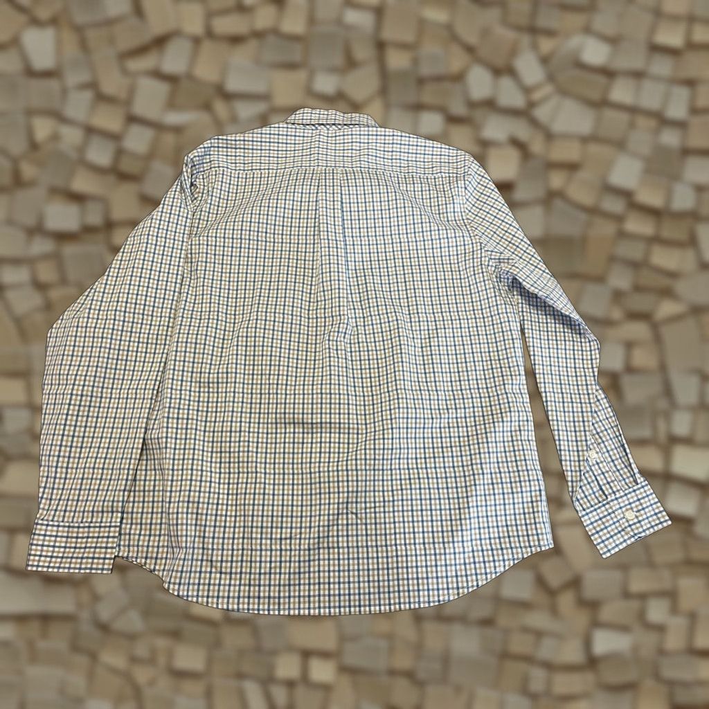 Dockers DOCKERS Shirt Men's Large Brown White Blue Check Button Up Long Sleeve Size US L / EU 52-54 / 3 - 1 Thumbnail