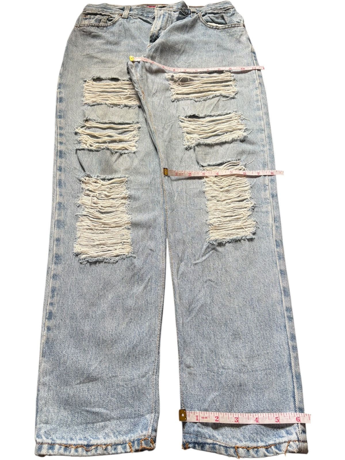 Levi's Vintage 90s Levis 550 Punk Heavy Distressed Jeans Size 30" / US 8 / IT 44 - 8 Thumbnail