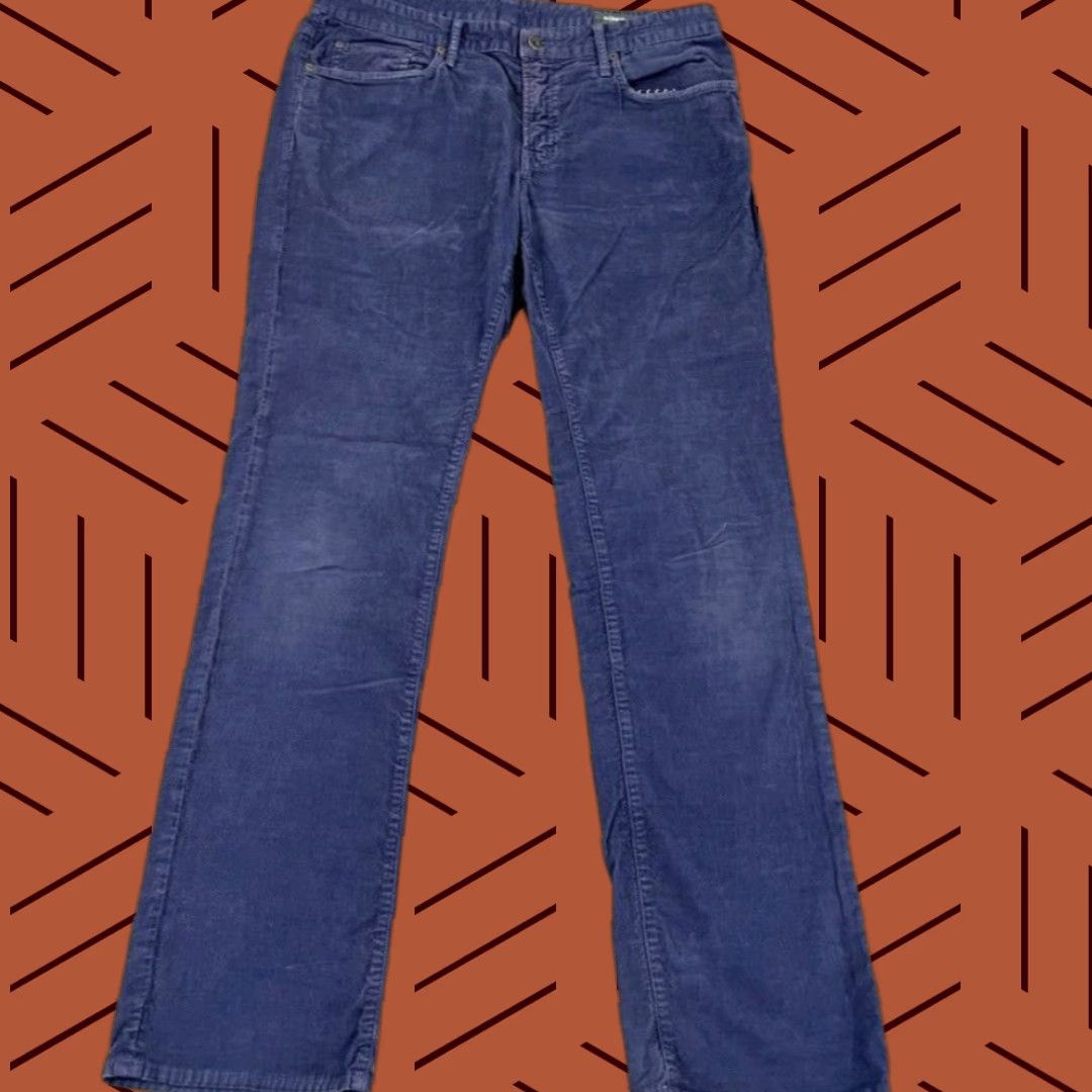 Bonobos VINTAGE Bonobos Men's Chino Pants 34 x 33 Blue French Corduroy Straight Leg Casual Office Travel Size US 34 / EU 50 - 1 Thumbnail