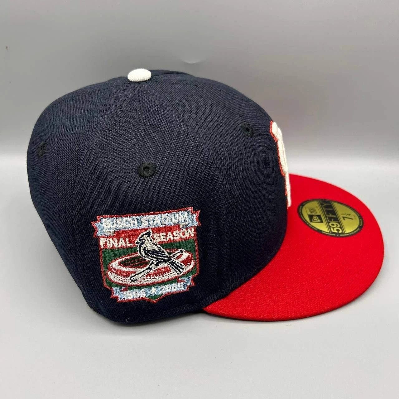 New Era St. Louis Cardinals Hat Men 7 1/4 Navy Red MLB Fitted Cap Size ONE SIZE - 7 Thumbnail