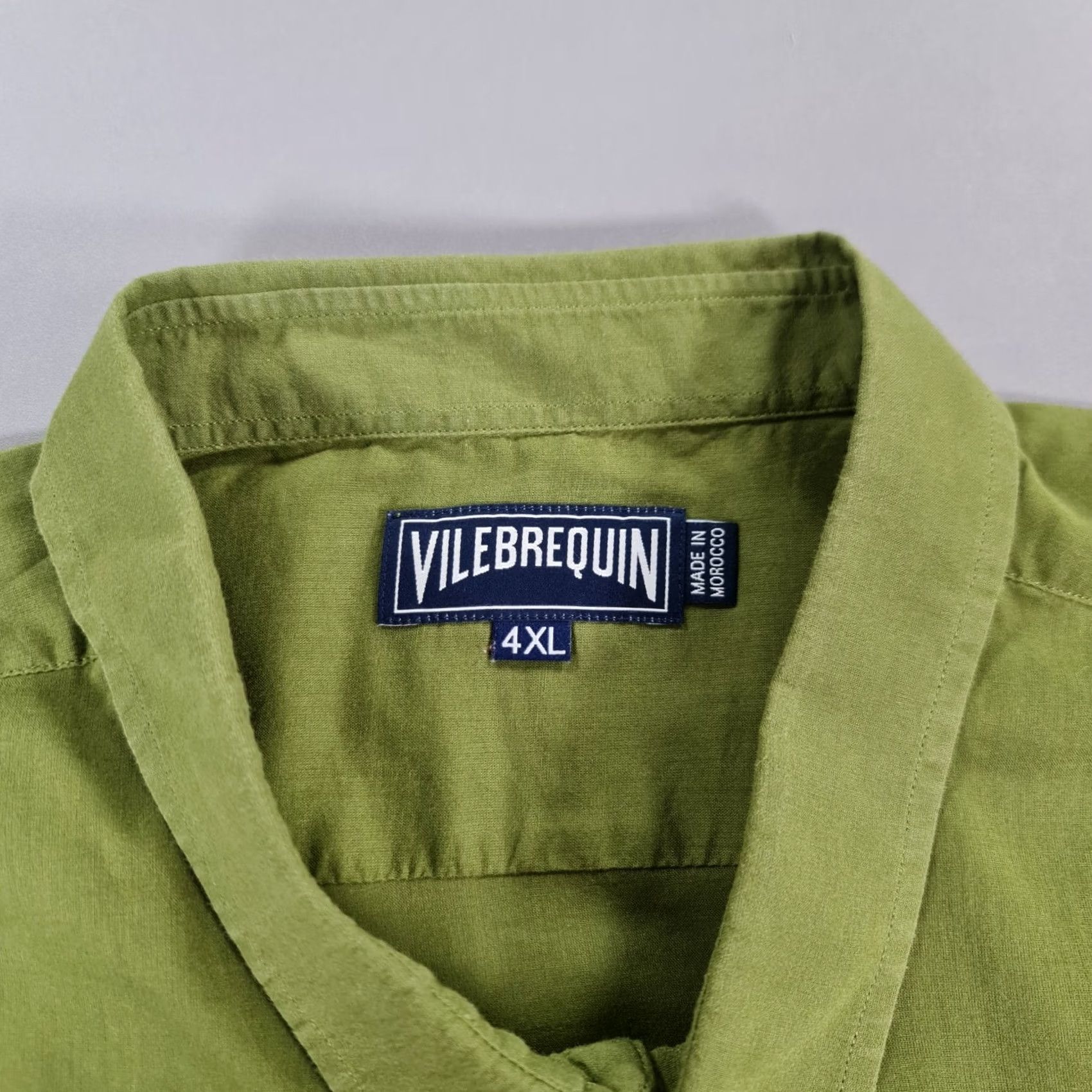 Vilebrequin VINTAGE not included; but original is not vintage. Use: Vilebrequin Mens Shirt Green 4XL Cotton Breathable Long Sleeves Button Up Size US XXL / EU 58 / 5 - 3 Thumbnail
