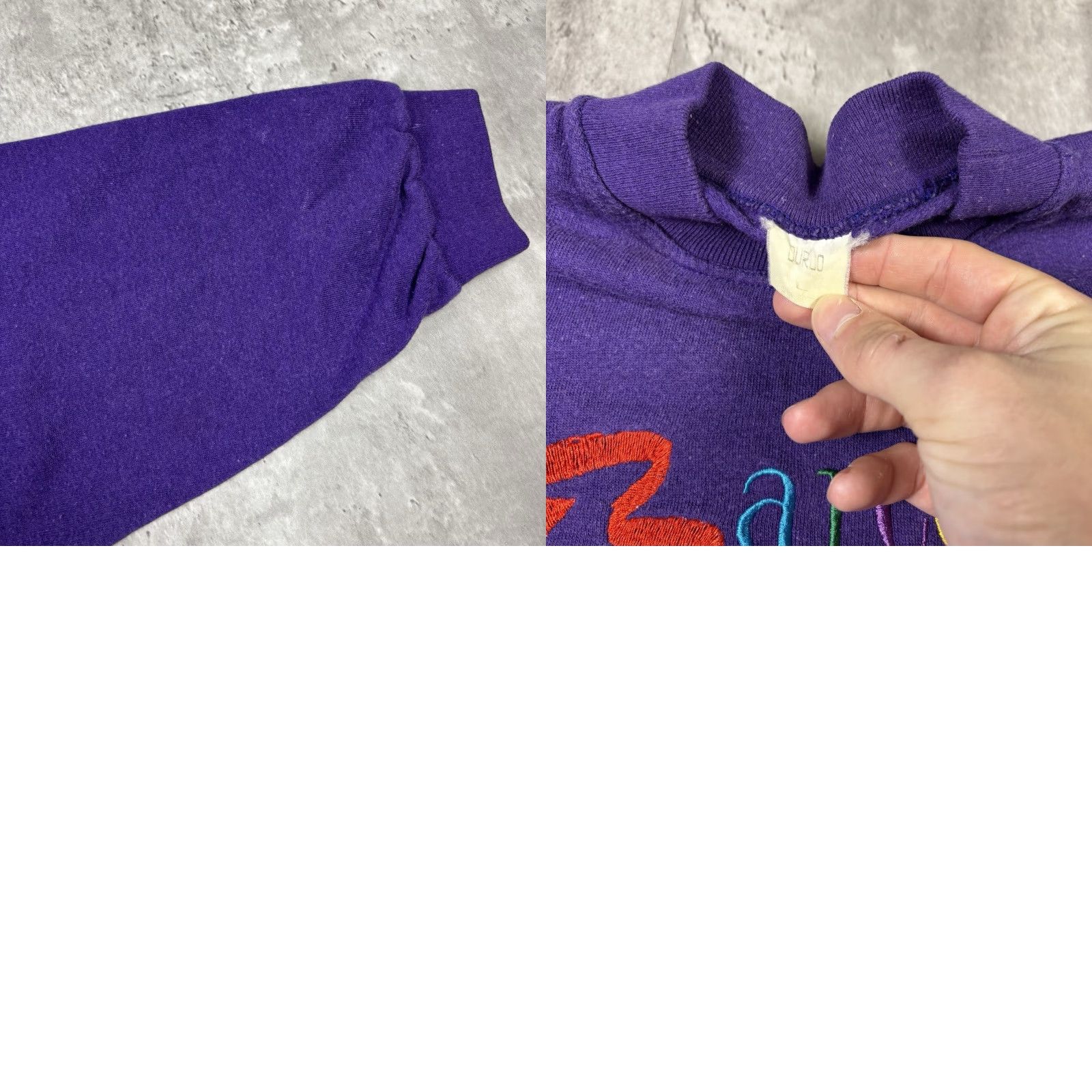 Spell VINTAGE Barcelona Sweatshirt Embroidered Spell Out Crewneck Purple size S Mens 80s All Seasons Cotton Fleece Pullover Distressed Size US S / EU 44-46 / 1 - 8 Thumbnail
