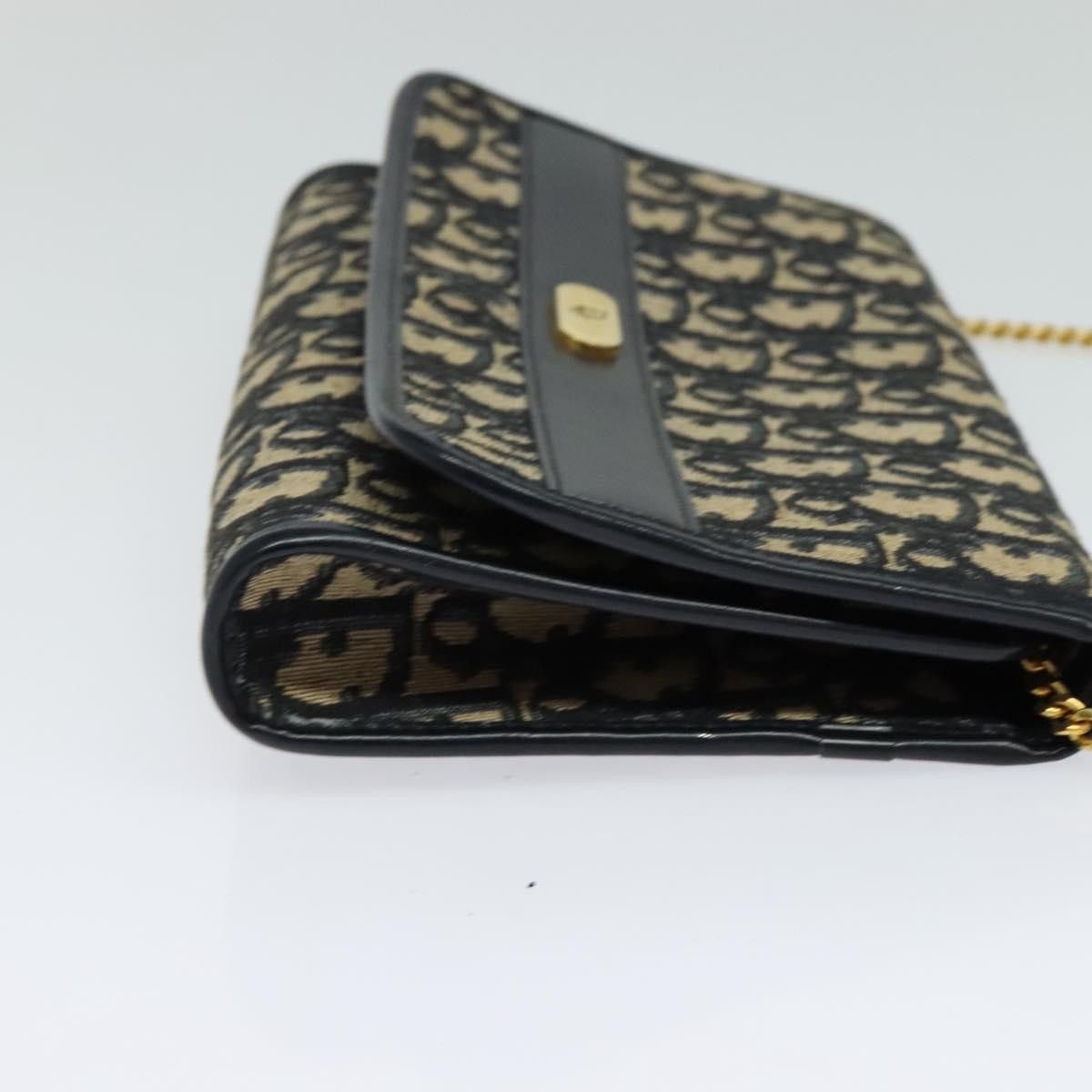 Dior DIOR Trotter Canvas Chain Shoulder Bag Navy Gold Size ONE SIZE - 5 Thumbnail
