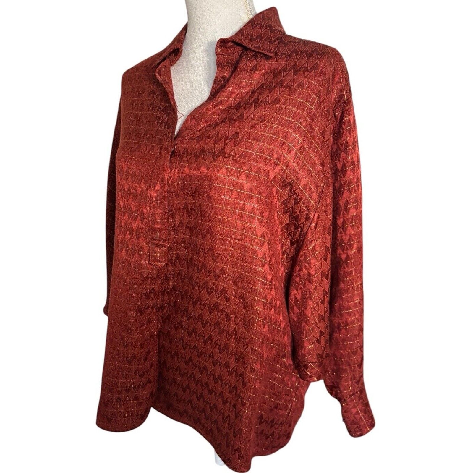 Elizabeth and James Elizabeth and James Rust Gold Pull Over Dolman Blouse S Size S / US 4 / IT 40 - 4 Thumbnail