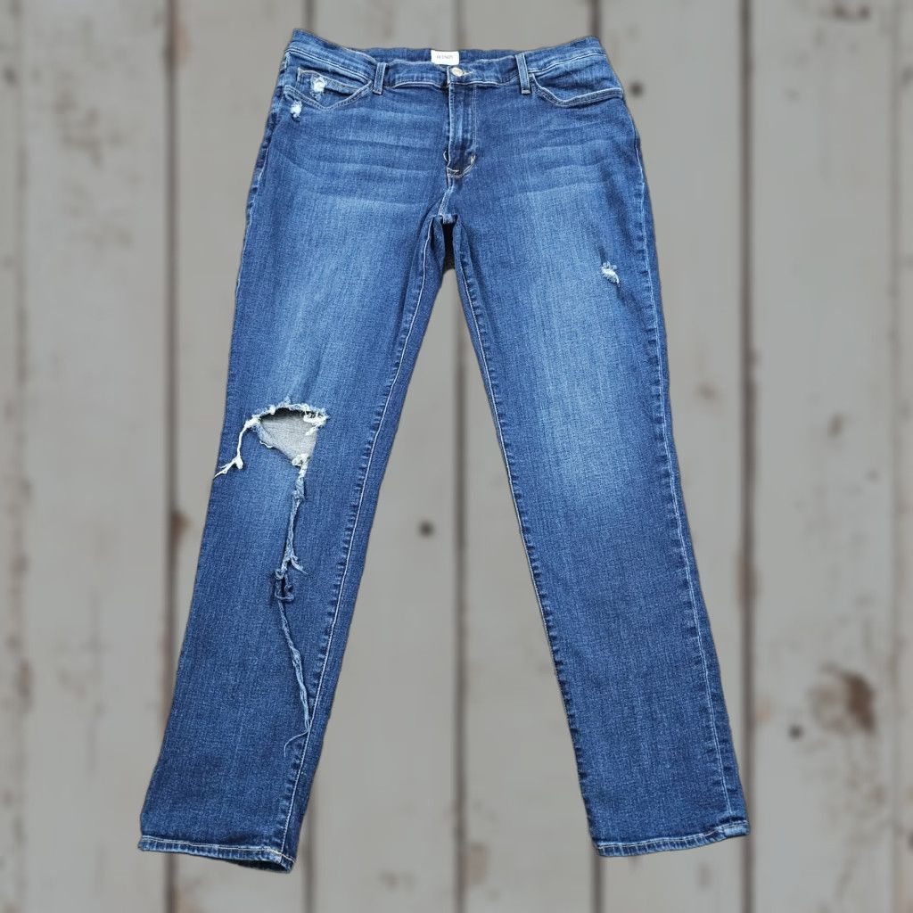 Hudson HUDSON Jeans Men's 38 Skinny Distressed Dark Wash Denim Ace Laurence Blue Size US 35 - 1 Thumbnail