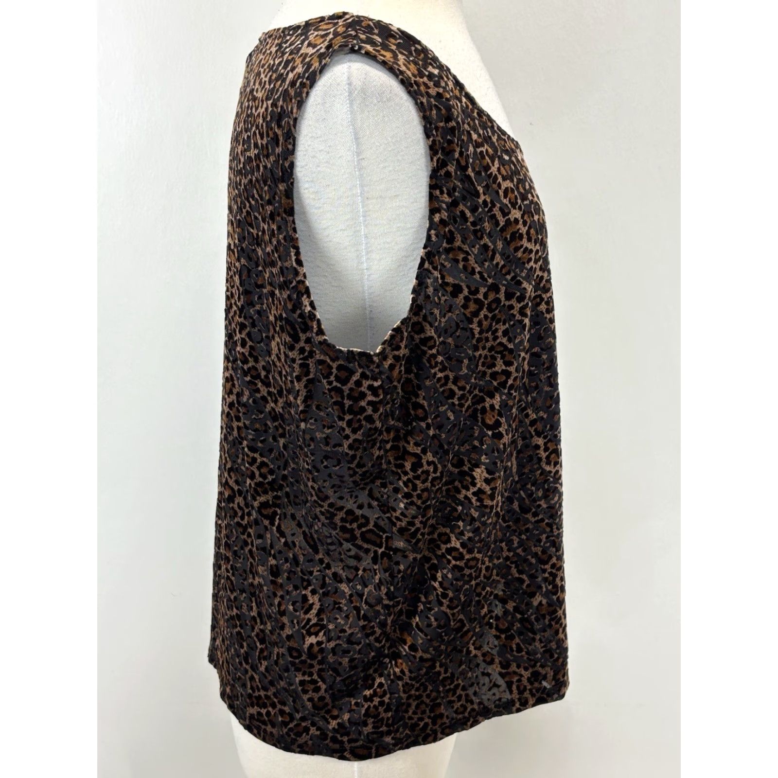 Vintage VINTAGE MSK Velvet Burnout Tank Top Women 2X Plus Animal Print Sleeveless Scoop Neck USA Made Y2K Shirt Size XXL / US 16-18 / IT 52-54 - 4 Thumbnail
