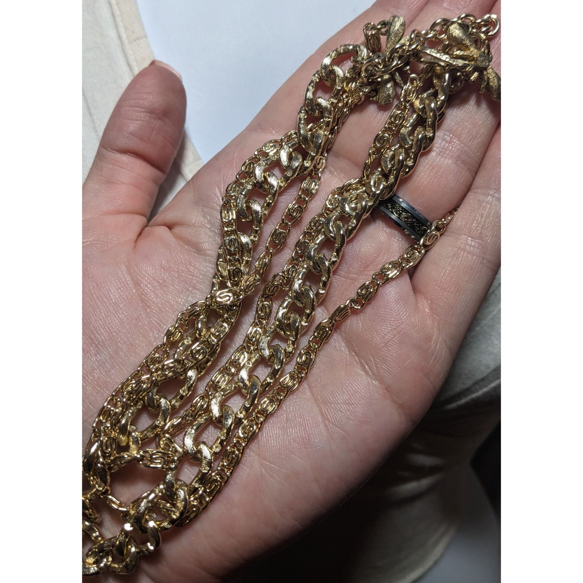Other Coro Vintage Gold Three-Strand Chain Necklace Size ONE SIZE - 7 Thumbnail