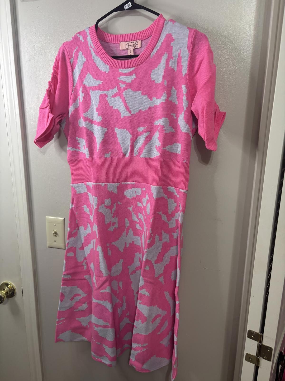 Designer Victor Glemaud Stylish Pink Knit Dress - Size L Size L / US 10 / IT 46 - 1 Thumbnail