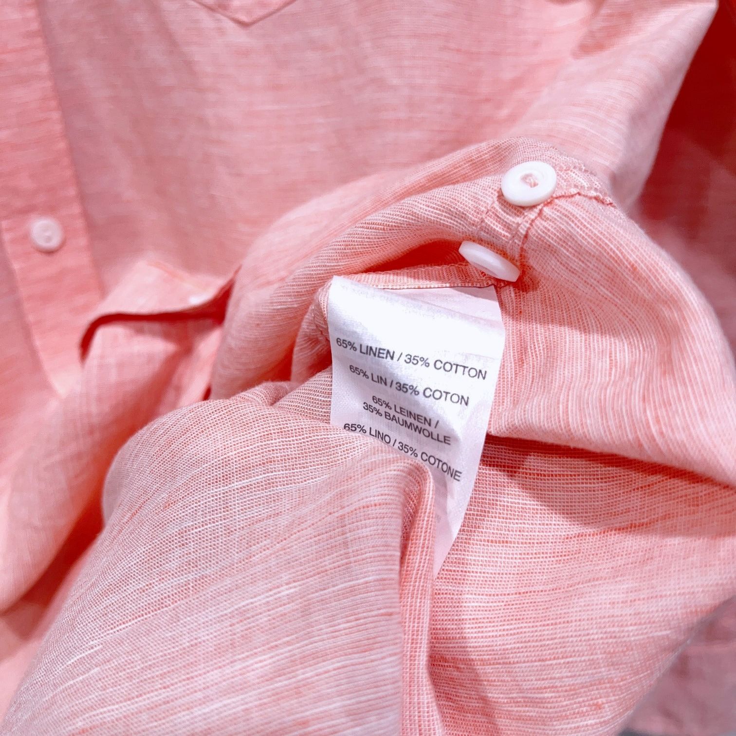 J.Crew J Crew Baird McNutt Irish Linen Long Sleeve Shirt Coral M Size US M / EU 48-50 / 2 - 6 Thumbnail
