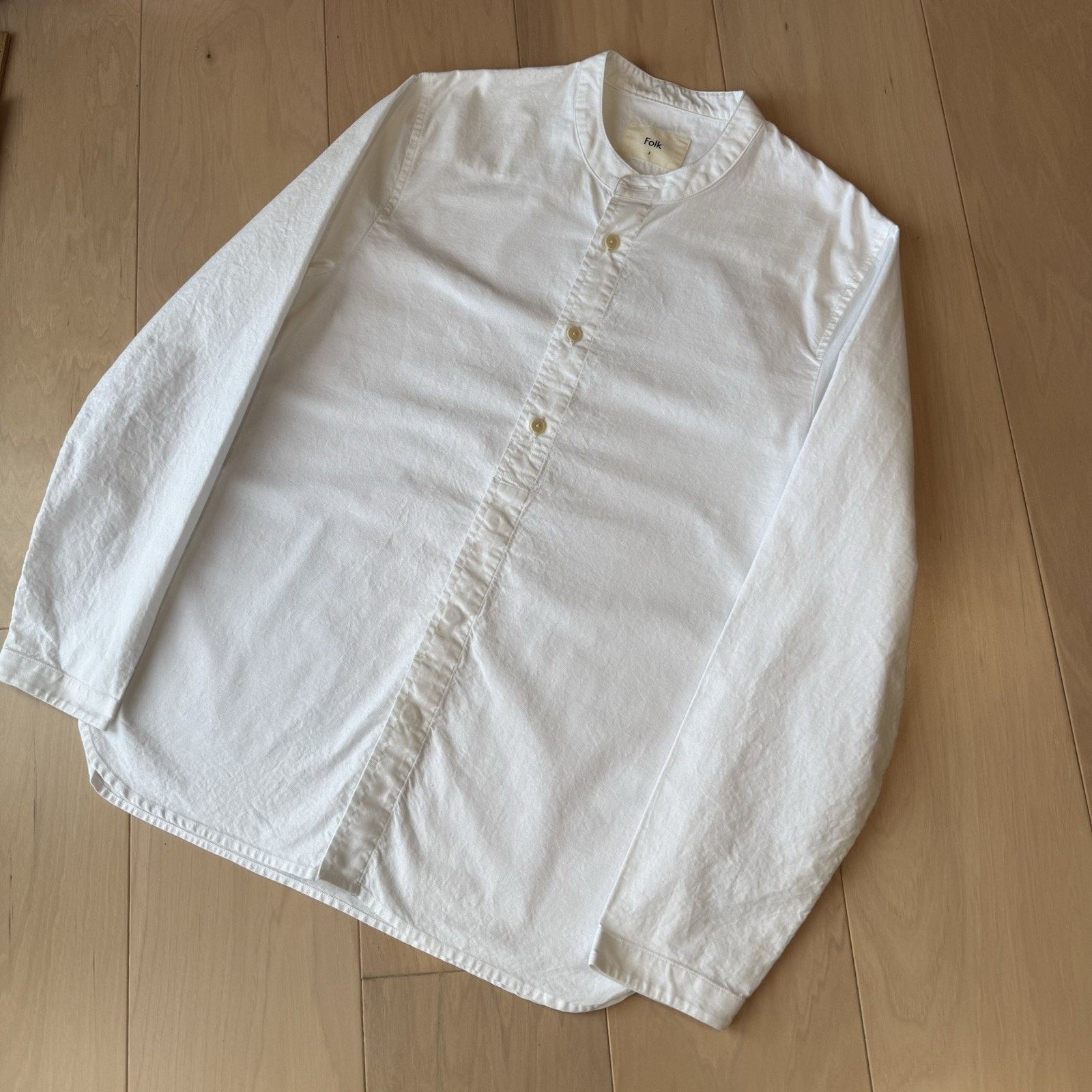 Folk Folk Clothing Button Up Shirt Size 3 White Minimalist Half Size US M / EU 48-50 / 2 - 10 Thumbnail