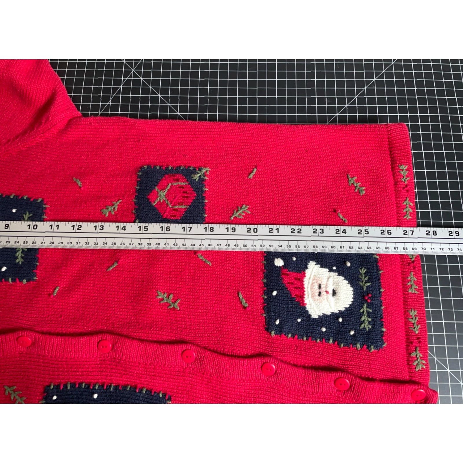 Quacker Factory Quacker Factory Cardigan Santa Claus Christmas Cotton Knit Large Red Women's Size L / US 10 / IT 46 - 6 Thumbnail