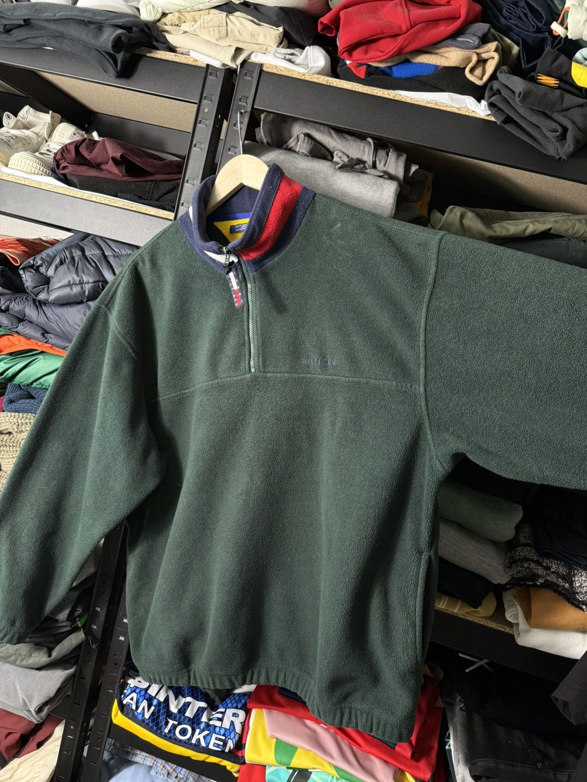 Tommy Hilfiger Vintage Tommy Hilfiger Fleece Jacket Quarter Zip USA Style Size US L / EU 52-54 / 3 - 6 Thumbnail