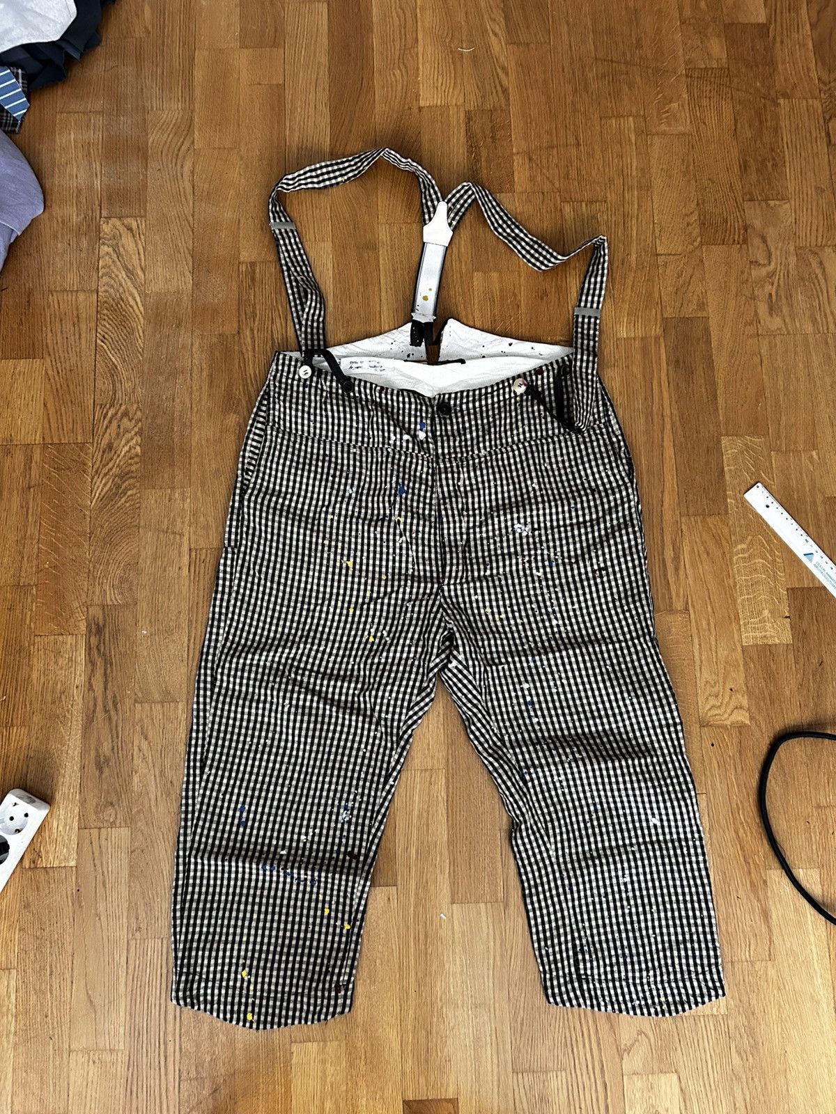 Archivio J.M. Ribot Paint stain trousers + suspenders | Grailed