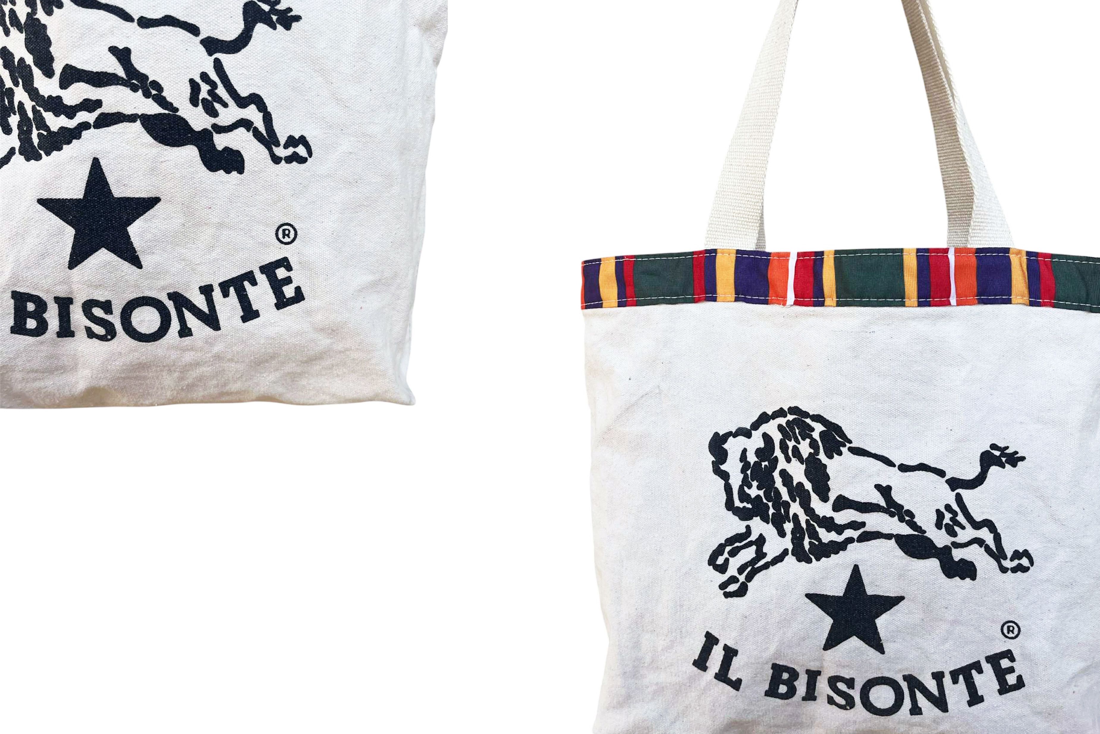 Il Bisonte IL BISONTE Canvas Tote bag, Logo printed / Rainbow details Size ONE SIZE - 4 Thumbnail