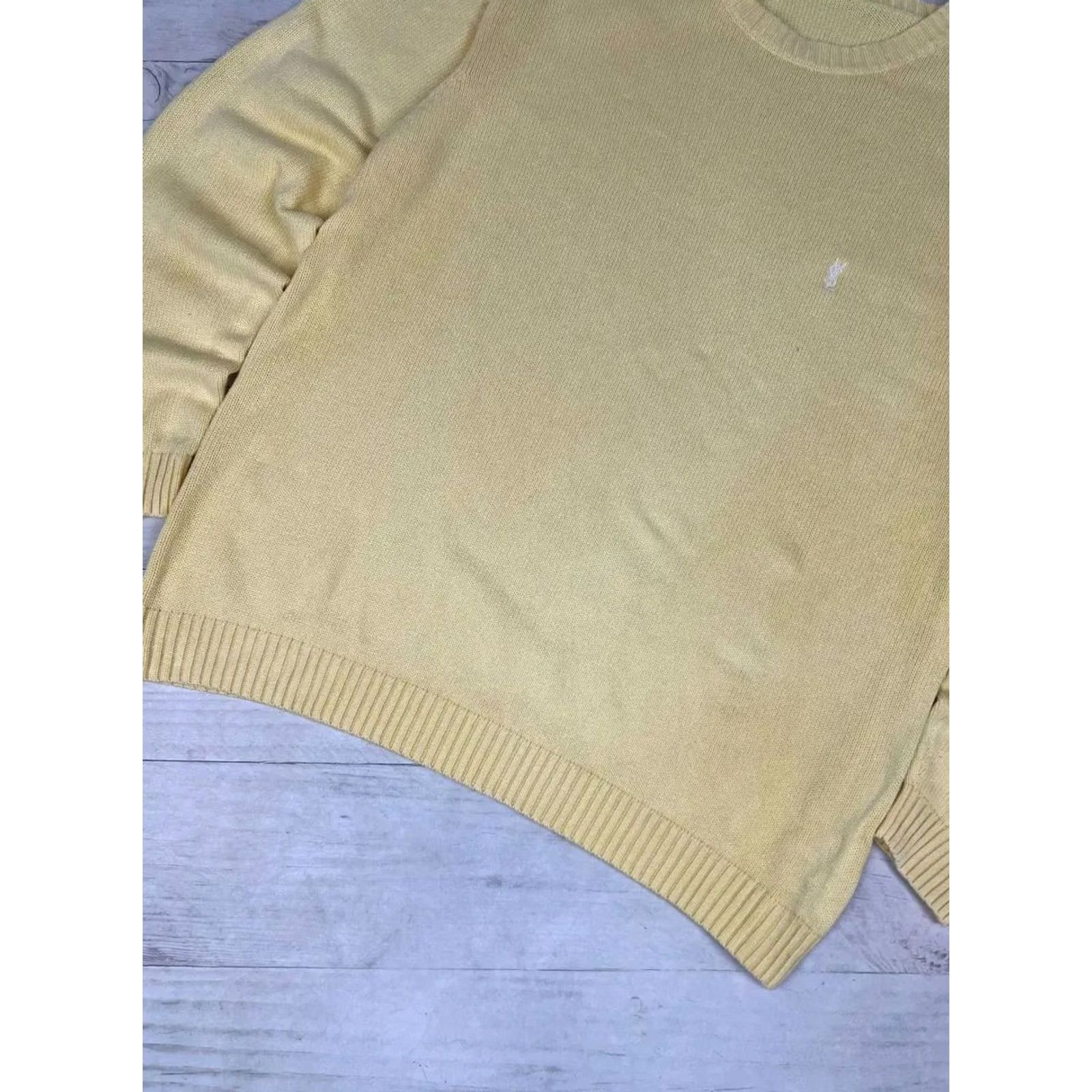 Yves Saint Laurent VINTAGE Yves Saint Laurent Knit Sweater YSL Men XL Yellow Knit Pullover Crew Neck Logo 90s Size US XL / EU 56 / 4 - 3 Thumbnail