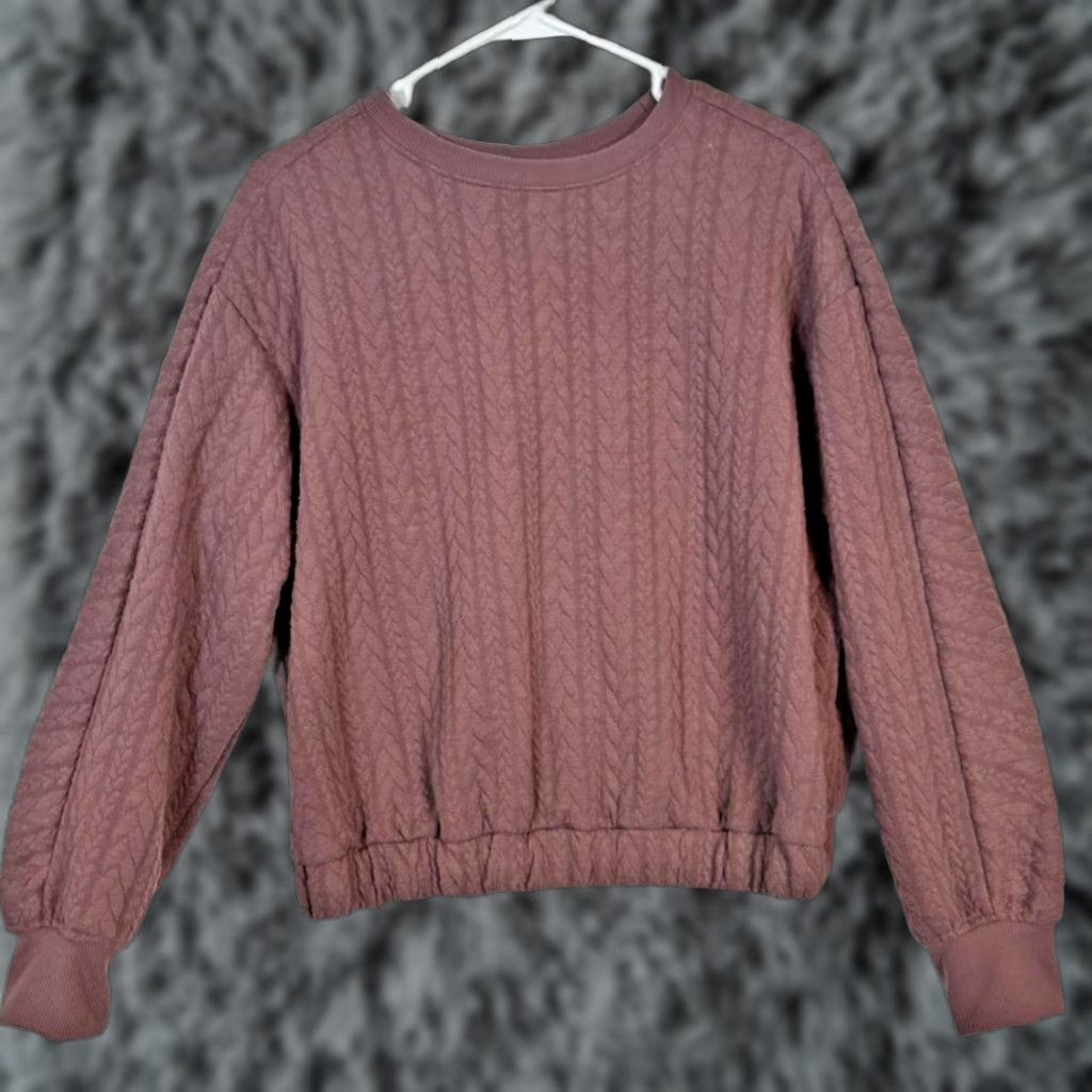 Vintage A New Day Sweater Shirt Mauve Crew Neck Long Sleeve S Womens Pullover Waist Length Casual Work Fall Winter Size S / US 4 / IT 40 - 1 Thumbnail