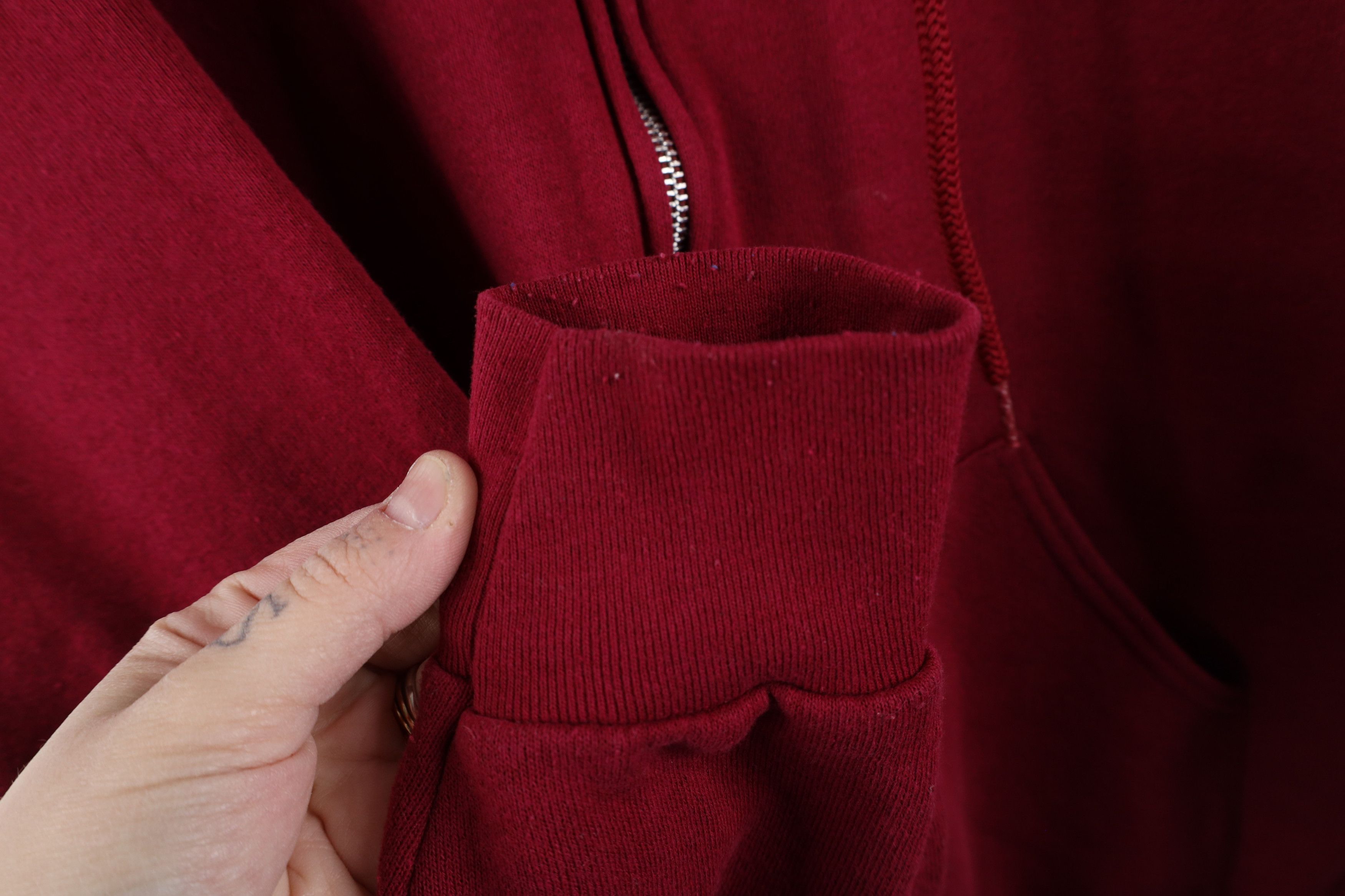 Vintage Vintage 90s Streetwear Full Zip Hoodie Sweatshirt Red USA Size US XL / EU 56 / 4 - 7 Thumbnail