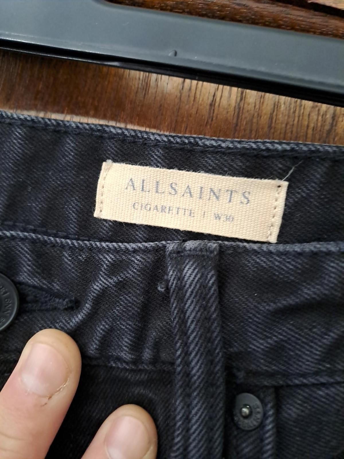 Allsaints All Saints Mens Jeans Cigarette Size W30" L32 Black Slim Fit Size US 30 / EU 46 - 4 Thumbnail