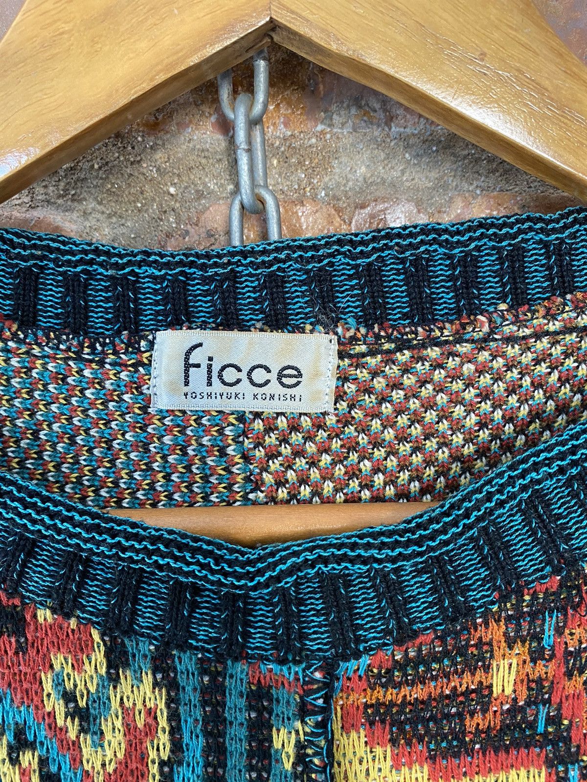 Yoshiyuki Konishi 1980sYoshiyuki Konishi FICCE iconic patchwork knit Size US L / EU 52-54 / 3 - 17 Thumbnail