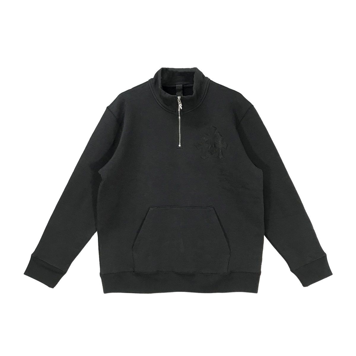 Chrome Hearts Chrome Hearts Black Triple Cross Half Zip Sweatshirt Size US S / EU 44-46 / 1 - 1 Thumbnail