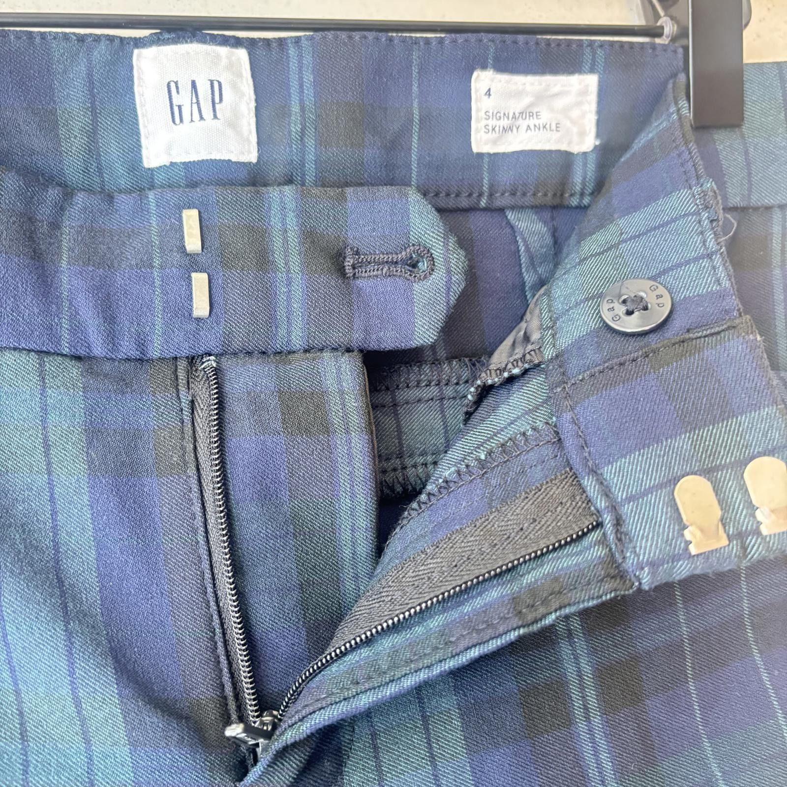 Gap GAP Signature Skinny Ankle Pants - Blue and Green Plaid Size 26" / US 2 / IT 38 - 3 Thumbnail