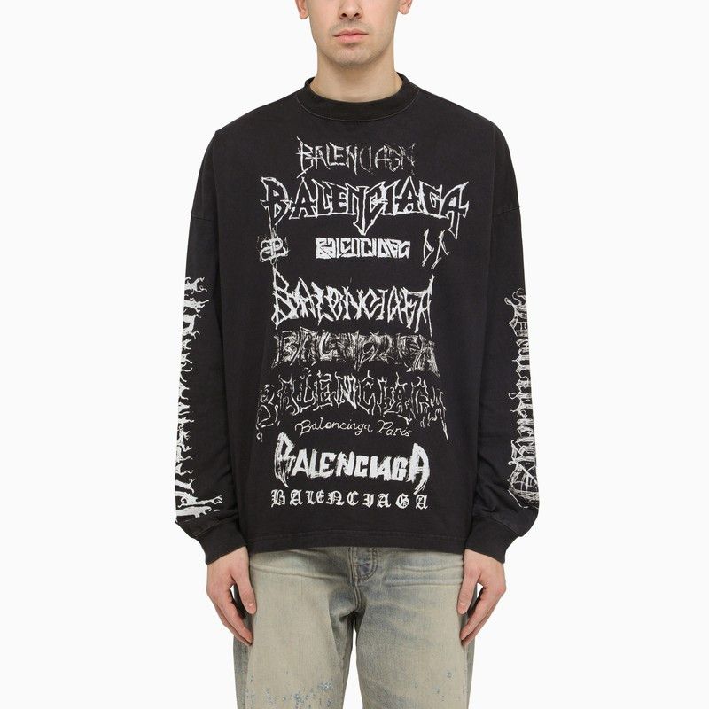Balenciaga Balenciaga Diy Metal Black/White Long-Sleeved T-Shirt Size US L / EU 52-54 / 3 - 1 Thumbnail