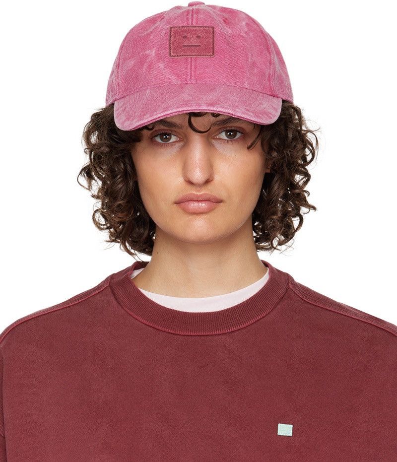 Acne Studios 🔥Acne Studios Pink Faded Canvas Heavy Leather Patch Cap Size ONE SIZE - 2 Thumbnail