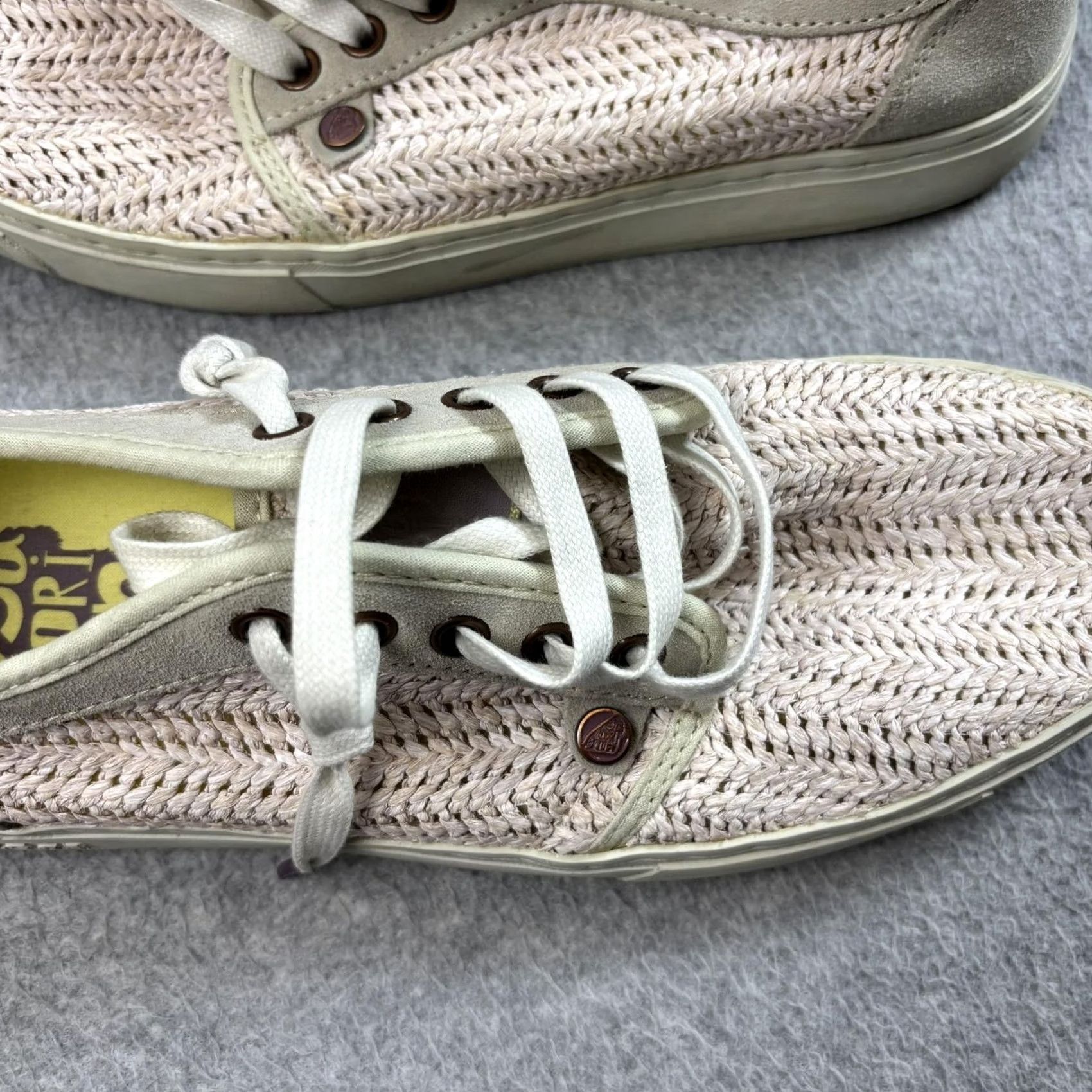 Vintage Softinos Womens Size 8 Pale Rose Woven Lace Up Low Top Casual Comfort Leather accents Boho Sneakers Shoes Size M / US 6-8 / IT 42-44 - 6 Thumbnail