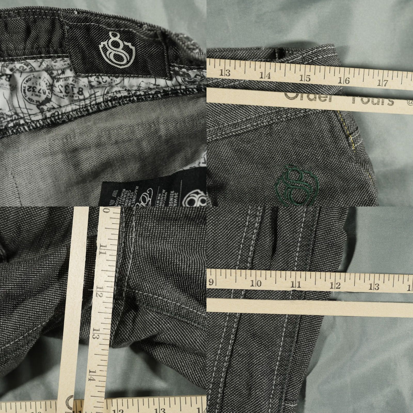 Doublet VINTAGE Eight 732 Jeans Mens 34x33 Black Double Knee Patch Y2K Loose Baggy 8732 Jeans Size US 34 / EU 50 - 8 Thumbnail