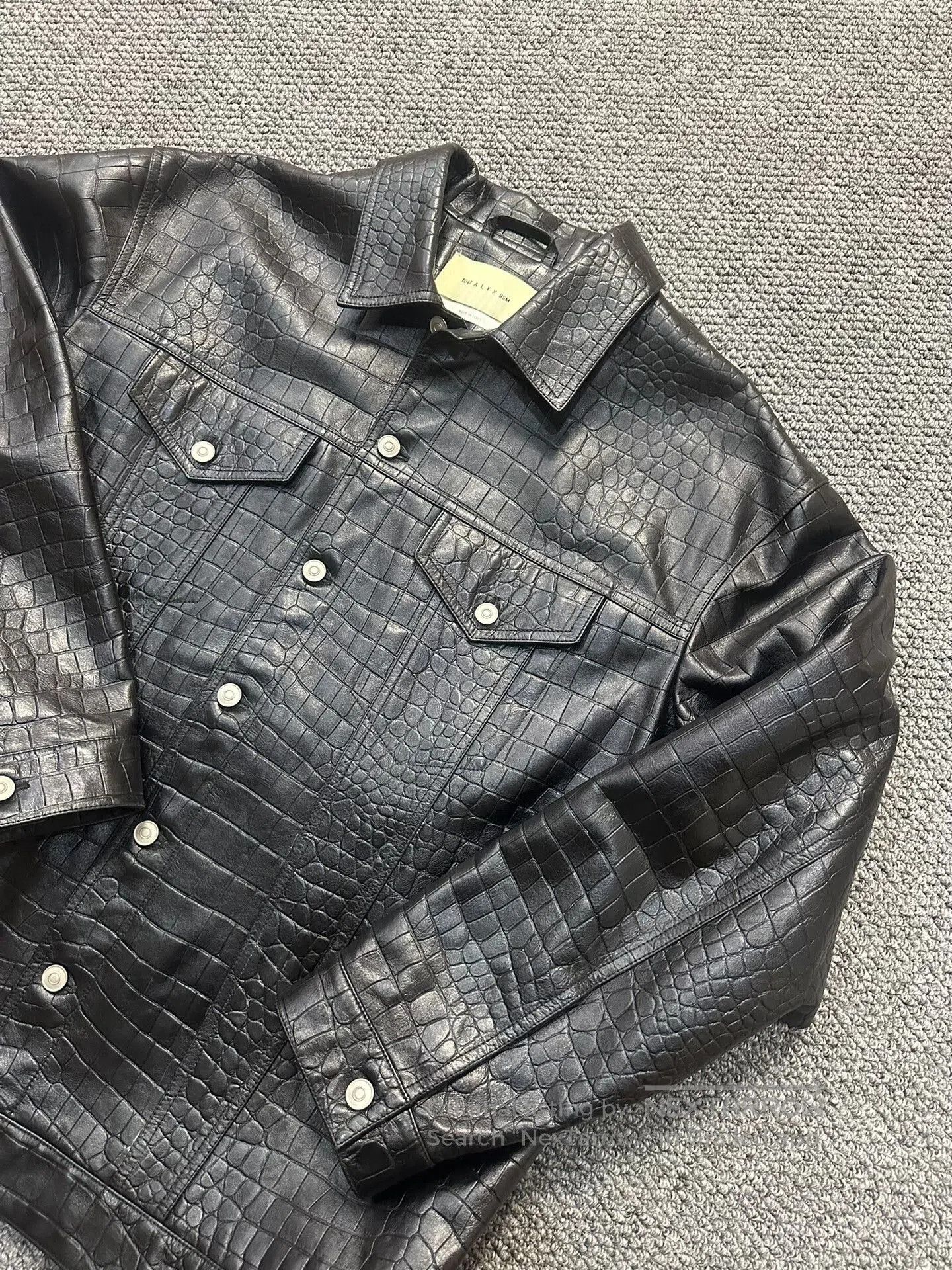 1017 ALYX 9SM black leather shirt jacket with unique texture. Size US M / EU 48-50 / 2 - 2 Thumbnail