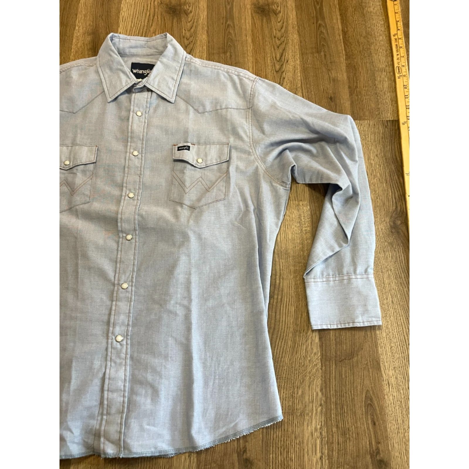 Wrangler Wrangler Shirt Men's 17.5-35 Blue Long Sleeve Western Pearl Snap Button-Up Pockets Regular Size Type: Regular Timing: N/A Size US XXL / EU 58 / 5 - 4 Thumbnail