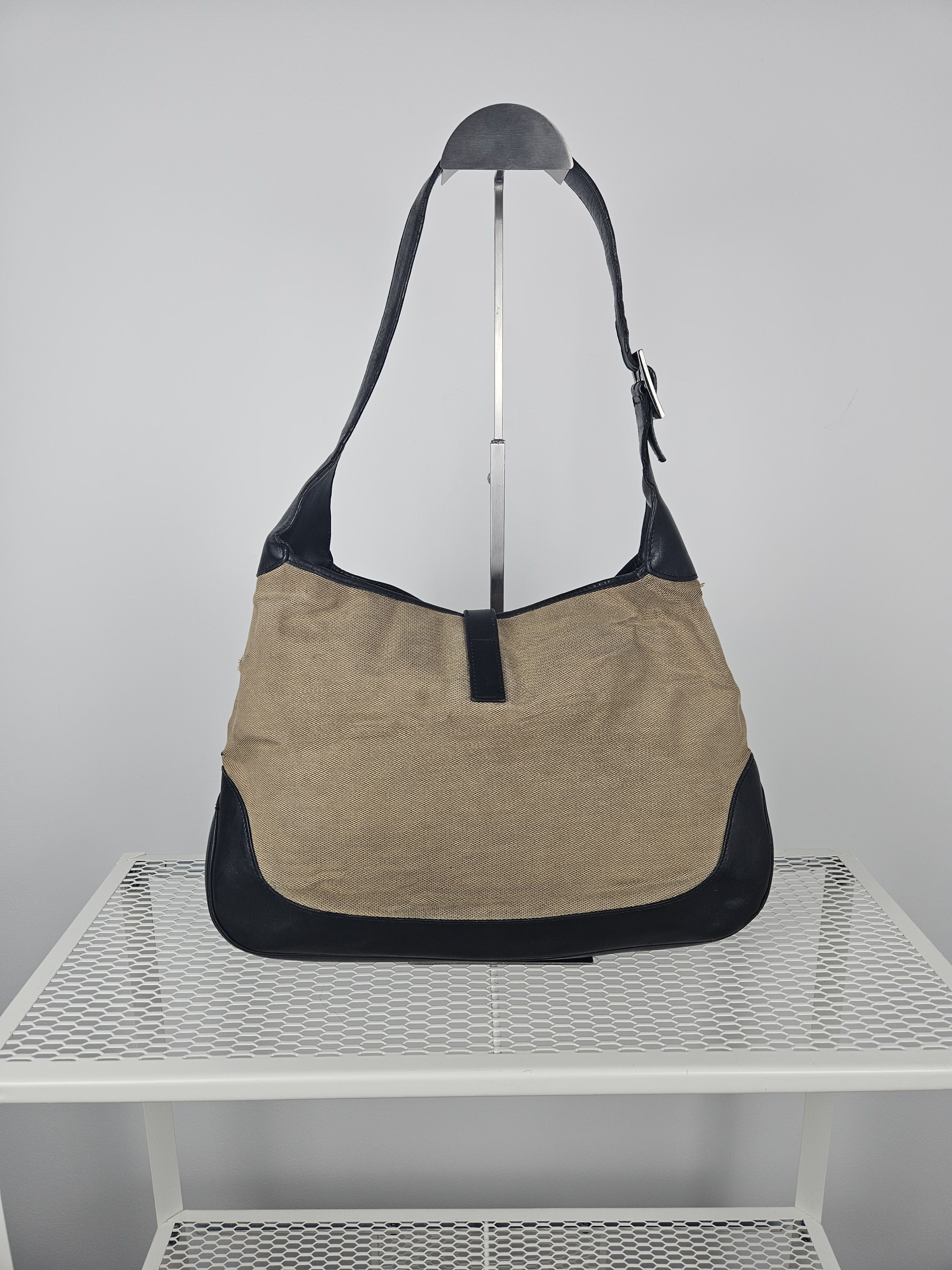 Gucci Vintage y2k Gucci Jackie canvas and leather hobo handbag Size ONE SIZE - 2 Thumbnail
