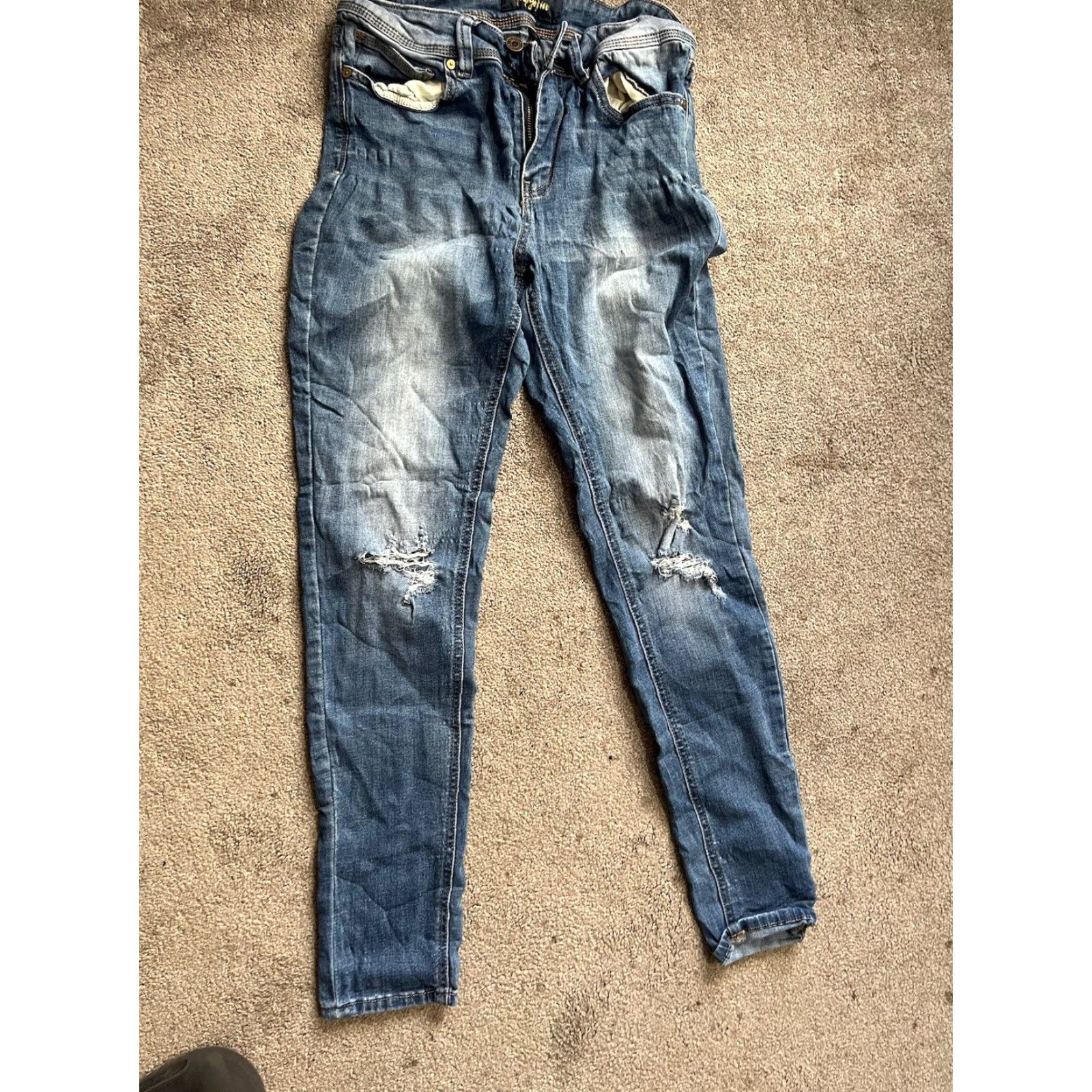 Denime Indigo Rein Jeans Skinny Denim Blue Pockets Size 11 Juniors Women's Regular Size 32" / US 10 / IT 46 - 2 Thumbnail
