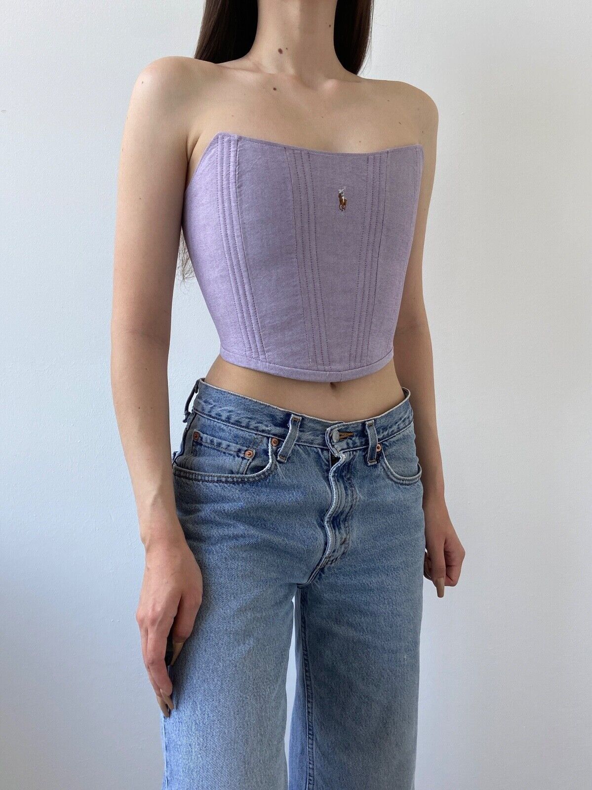 Handmade Handmade Polo Ralph Lauren Purple Women's Crop Top Corset Size S / US 4 / IT 40 - 5 Thumbnail