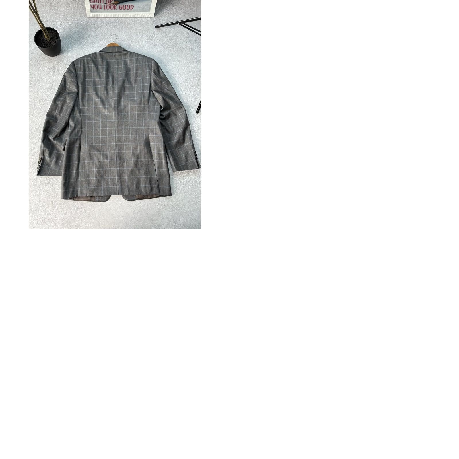 Canali CANALI Men’s Gray Windowpane Woolmark Blazer Sport Coat Jacket L Canali Gray Wool Jacket Men’s Suit Coat Blazer 52 Italy Mens Wool Blazer Size 42R - 9 Thumbnail