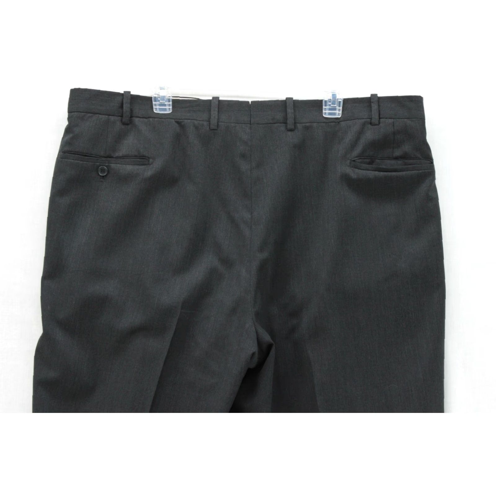 Vintage Corbin Dress Pants Mens 44x30 Black Wool Pleated Cuffed Slacks Classic Stylish Size US 44 / EU 60 - 5 Thumbnail