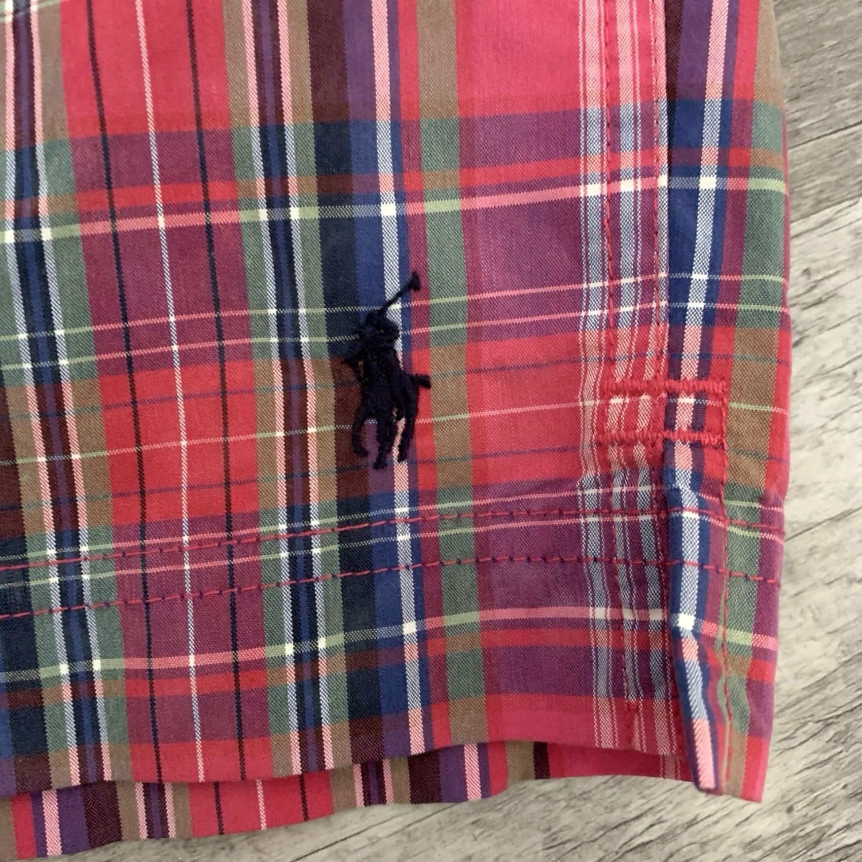 Vintage POLO SPORT Ralph Lauren Swim Trunks Mens Medium Dark Pink Plaid Lined Preppy Size US M / EU 48-50 / 2 - 3 Thumbnail