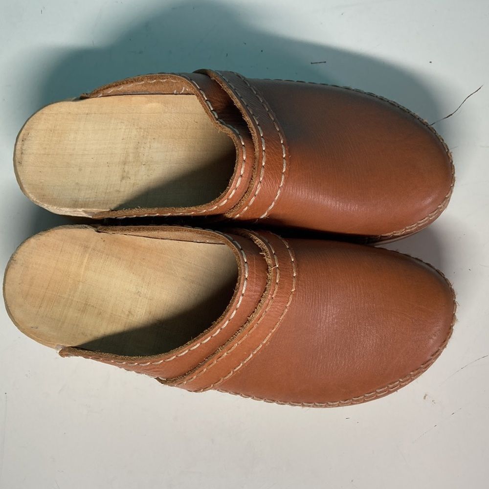 Aero Leathers Gevavi Wood & Leather Clogs Size 39- 8.5 US Size US 8.5 / IT 38.5 - 14 Thumbnail