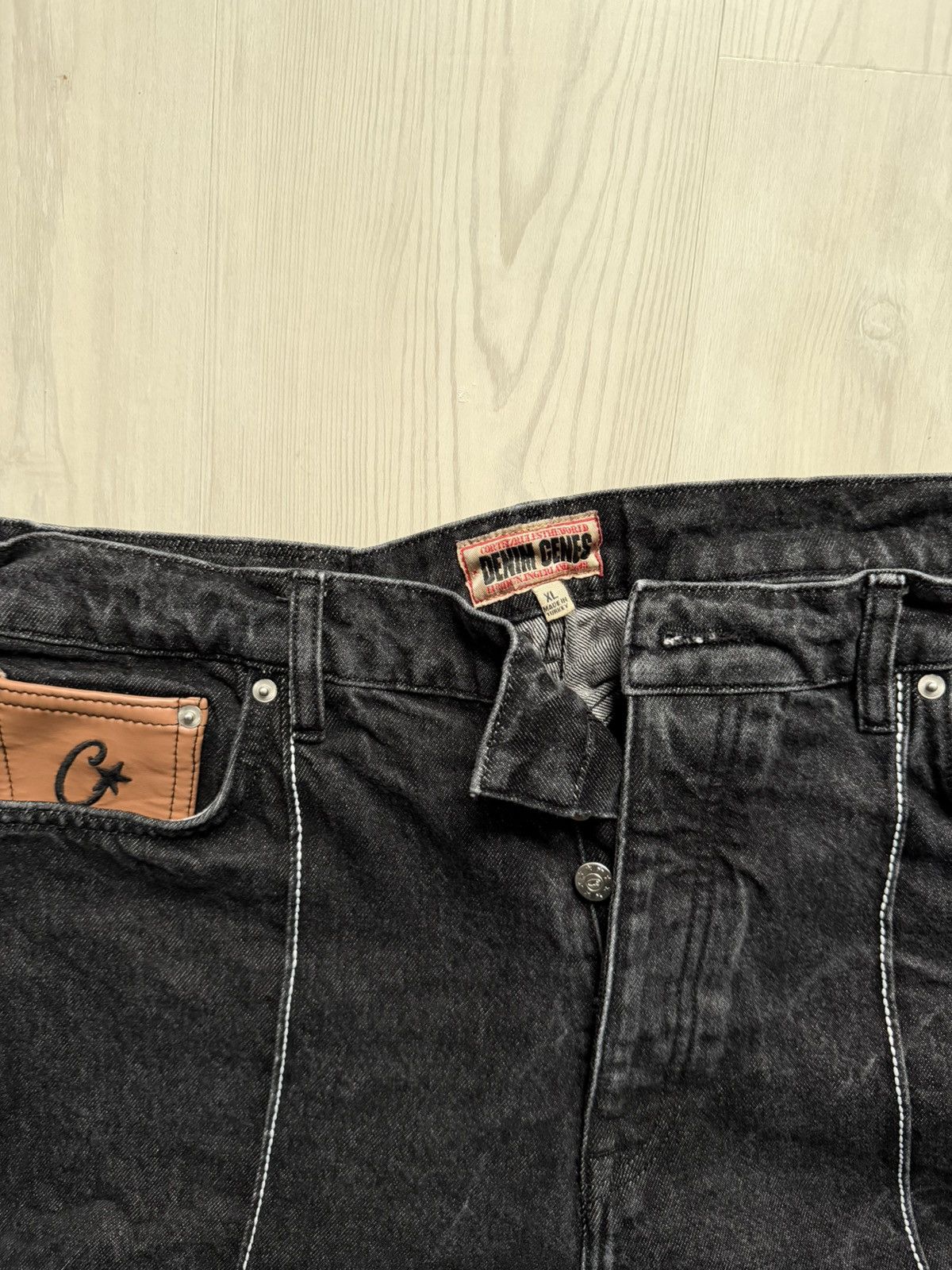 Corteiz Corteiz C-Star Stitch-Down Jeans ‘Black’ Size US 38 / EU 54 - 2 Thumbnail