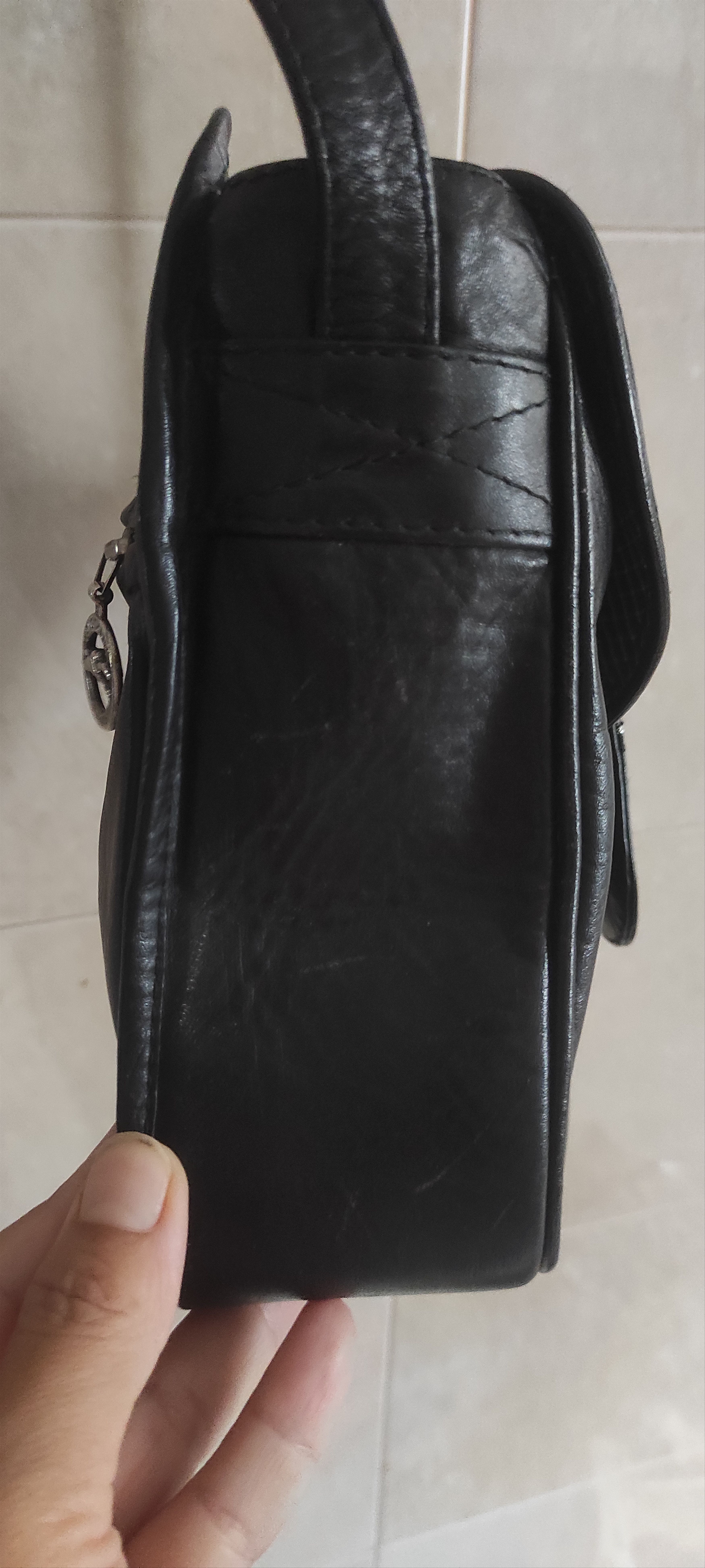Longchamp Longchamp Paris Black Pebble Leather Crossbody Bag Size ONE SIZE - 11 Thumbnail