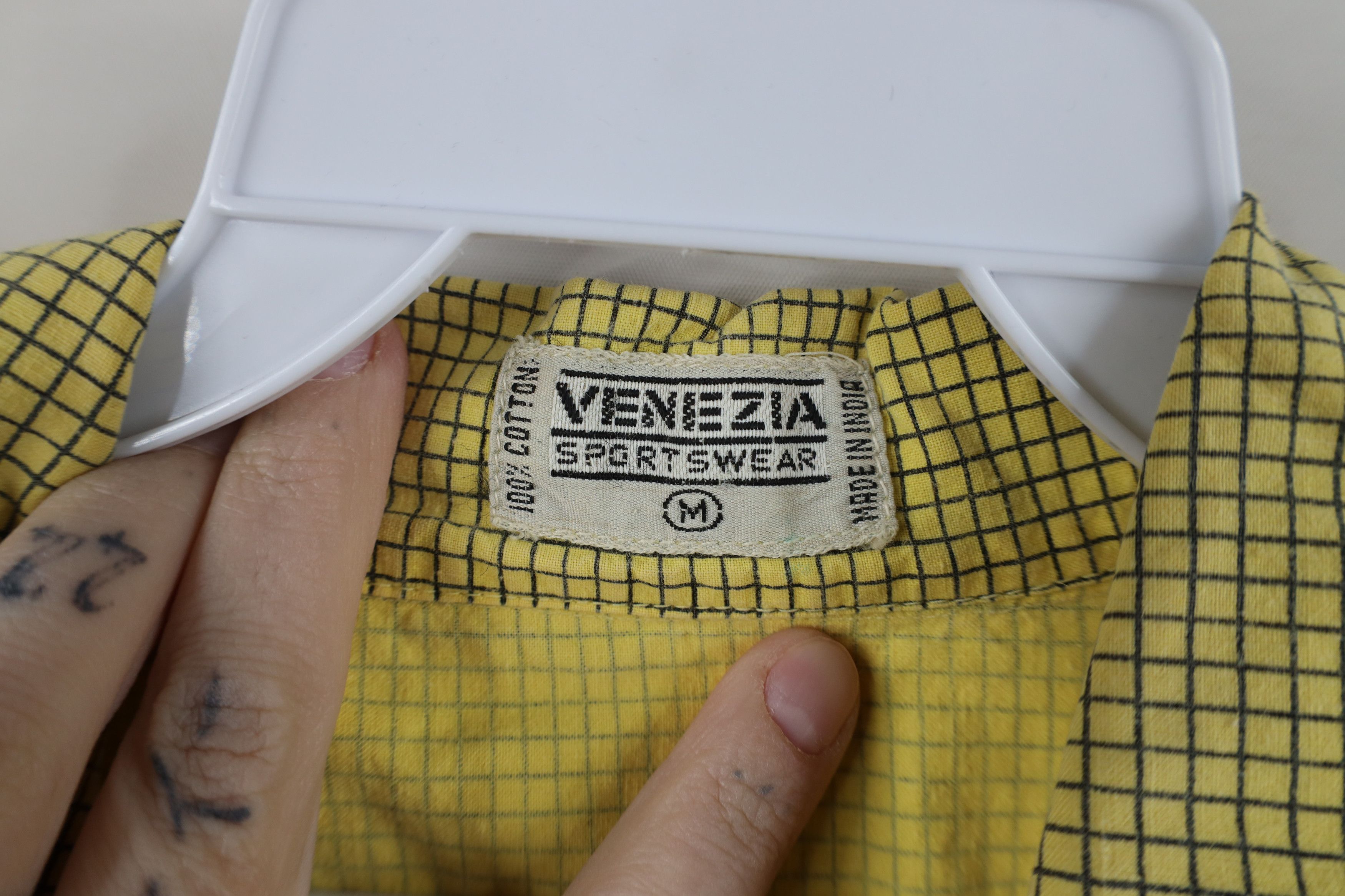 Vintage Vintage 90s Streetwear Boxy Baggy Button Shirt Yellow Size M / US 6-8 / IT 42-44 - 7 Thumbnail