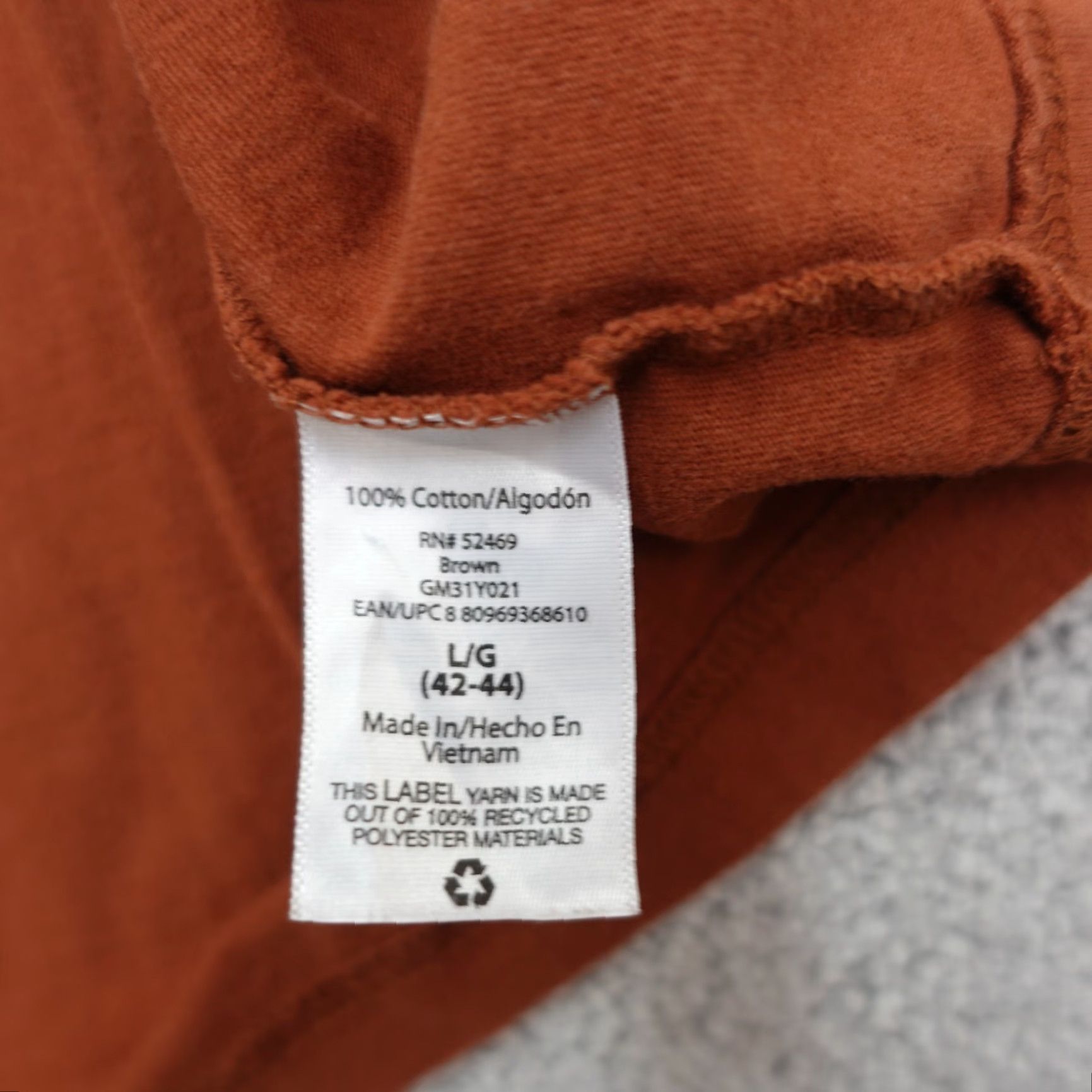 George George T-Shirt Crew Neck Long Sleeve Mens Large Orange Cotton Casual Tee Size US L / EU 52-54 / 3 - 6 Thumbnail