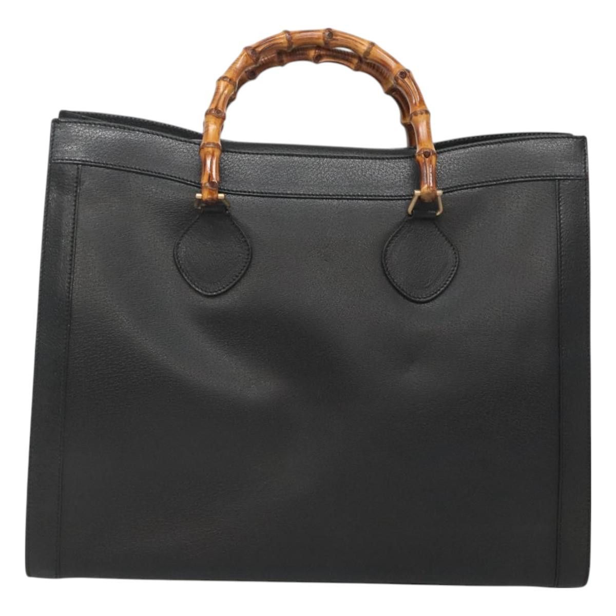 Gucci GUCCI Bamboo Hand Bag Leather Black Gold 002 1186 002 1186 Size ONE SIZE - 2 Thumbnail
