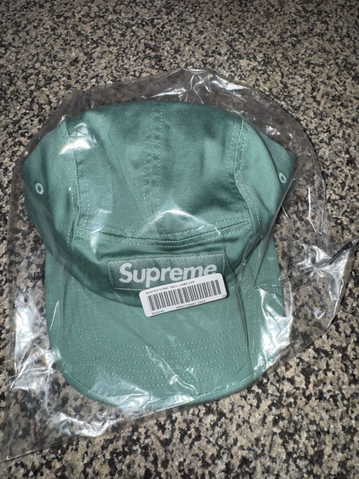 Supreme Washed Chino Twill Camp Cap (Color: Sage) Size ONE SIZE - 2 Thumbnail