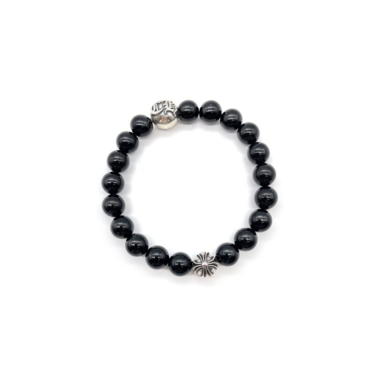 Chrome Hearts Chrome Hearts 10mm Black 2 Silver Bead Bracelet Size ONE SIZE - 1 Thumbnail